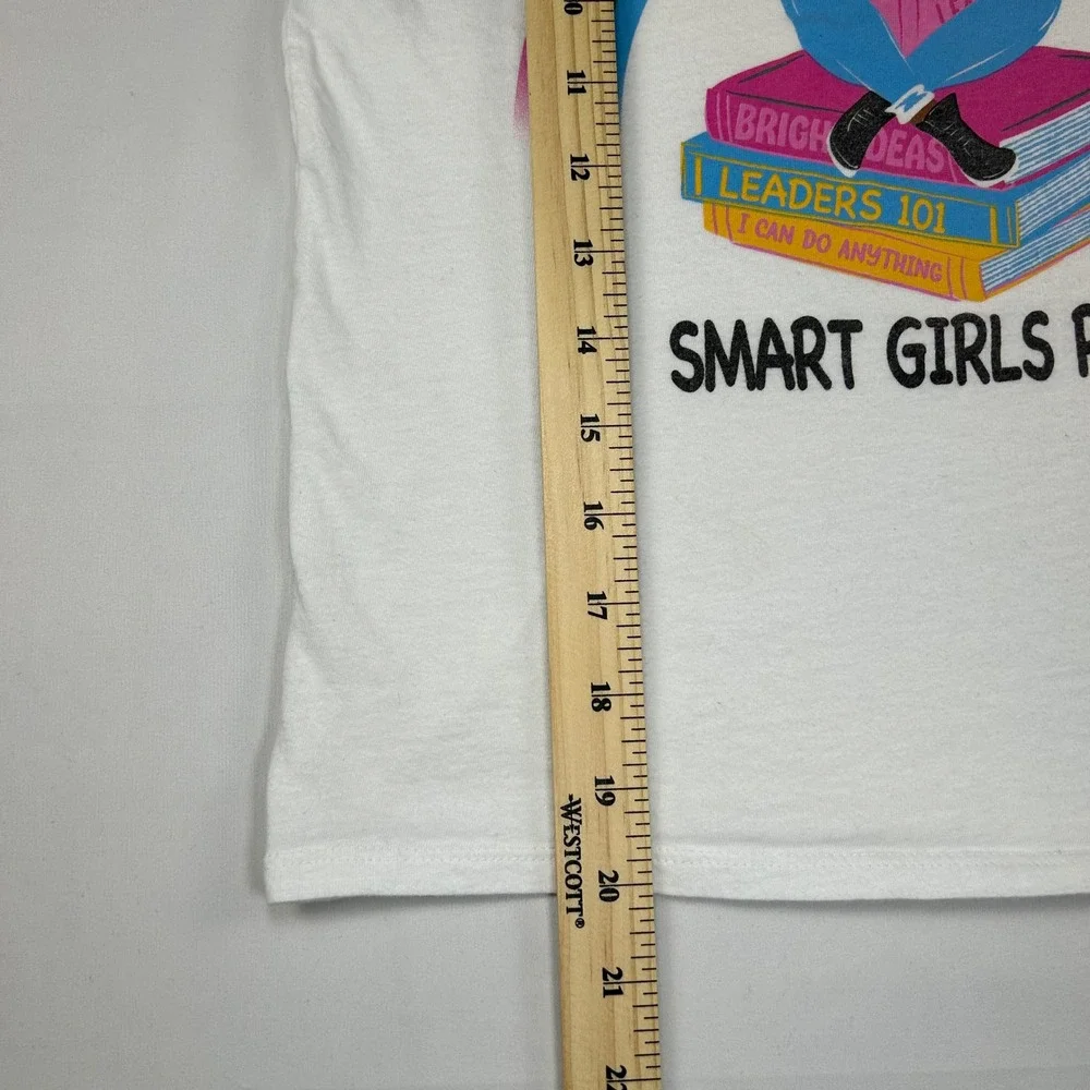 The Childrens Place Girls White Smart Girls Rule Graphic T-Shirt L 10/12 3047482